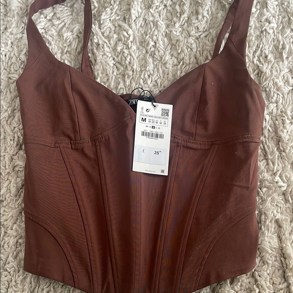 Zara Tan Corset Top